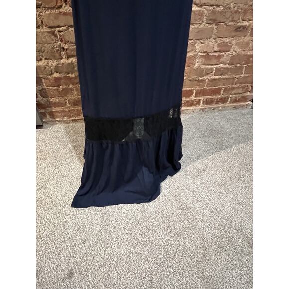 Alice + Olivia Women's Navy Blue Black Lace Sz 8 Maxi Cottagecore prairie NTW - Picture 3 of 10